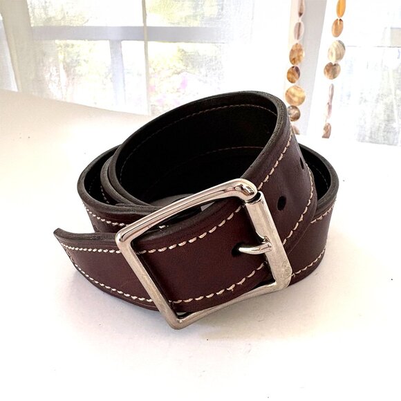 Zegna Sport Men's Leather Belt_Size 38 - Picture 1 of 8